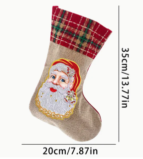 Diamond Painting 2er-Set Weihnachtsstrümpfe-Santa Claus